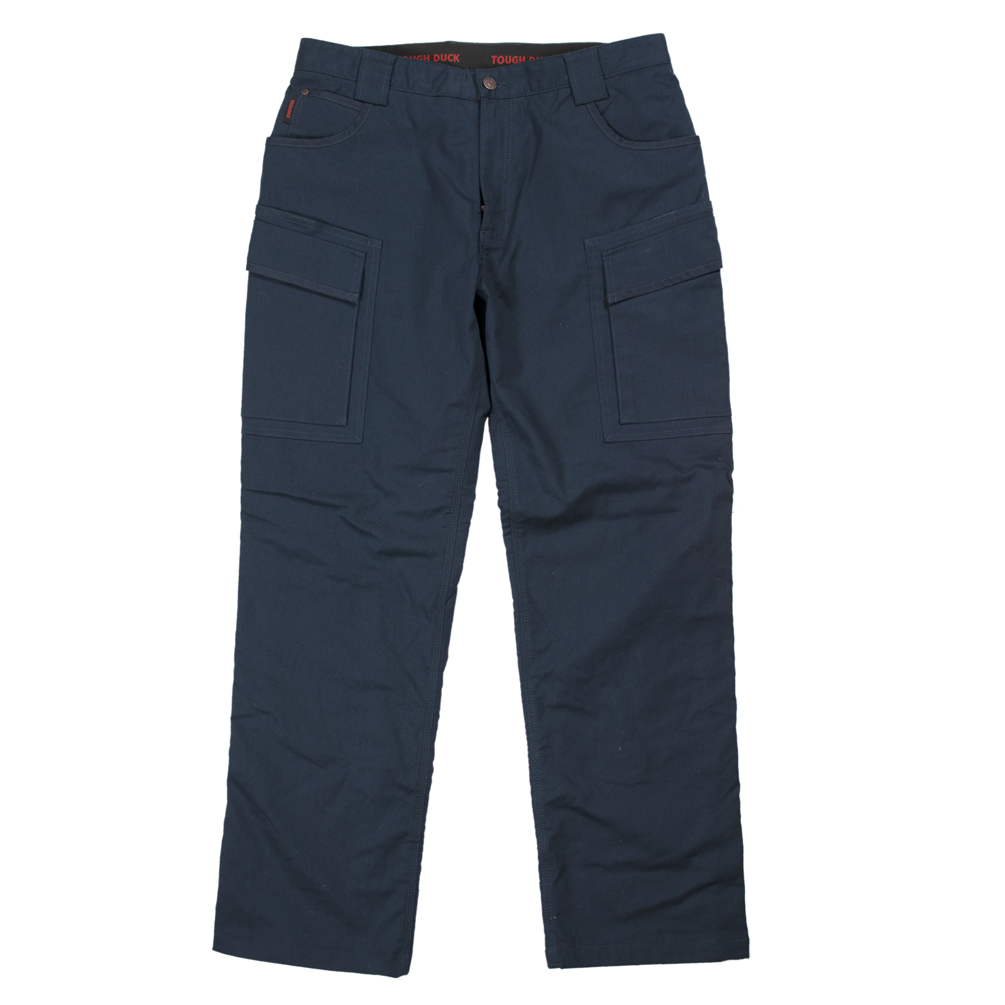 Tough Duck, Fleece Lined Flex Twill Cargo Pant, Waist 30 in, Inseam 32 in, Color Navy, Model# WP061-NAVY-30
